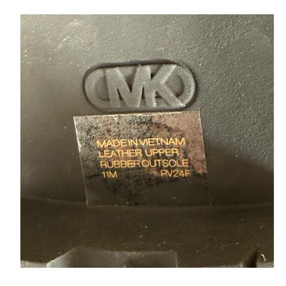 NEW Michael Kors Womens SLIPPER 11 Barton Crackled Patent Leather Chunky Black - Picture 8 of 10